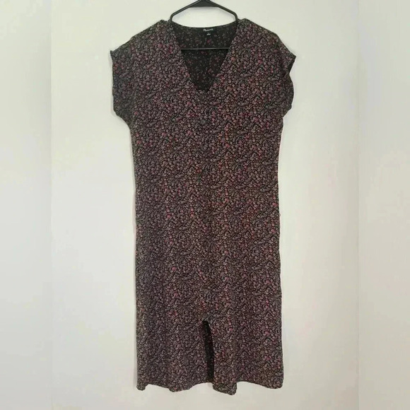 Madewell Easy Midi Button Down V Neck Dress in Fieldwalk Floral Size Small - Picture 11 of 11